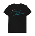 Black Fred Barnes Quote Unisex T-Shirt with Teal Font