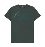Dark Grey Fred Barnes Quote Unisex T-Shirt with Teal Font
