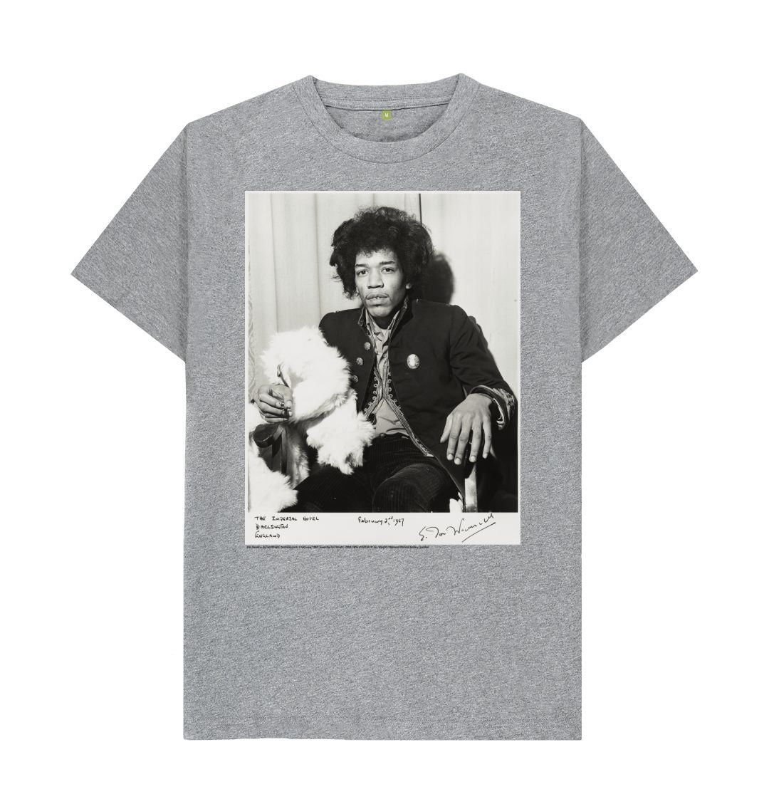 Athletic grey jimi hendrix unisex crew neck t shirt