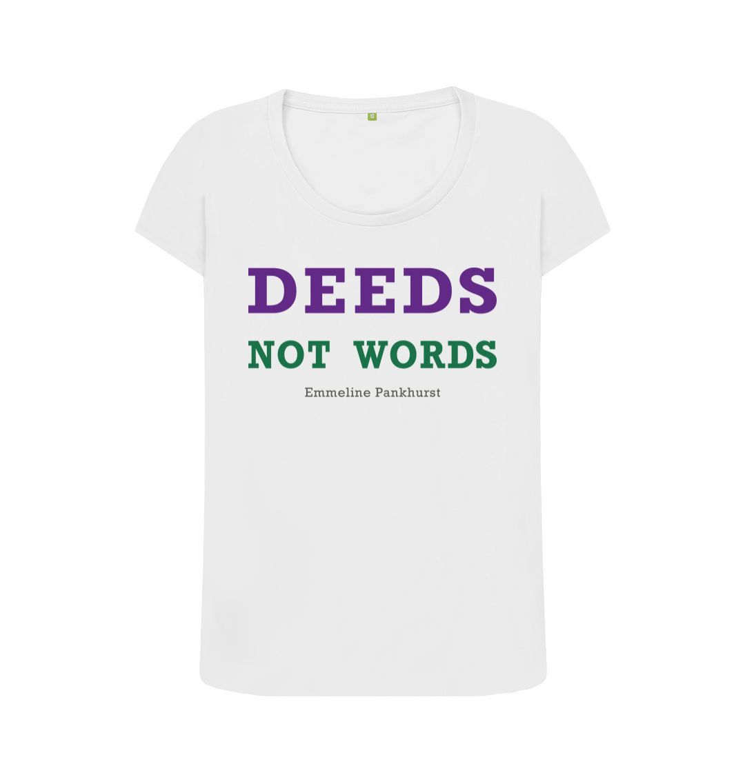 White emmeline pankhurst quote womens scoop t shirt