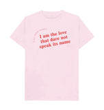 Pink Lord Alfred Douglas Unisex Quote T-Shirt with Red Font