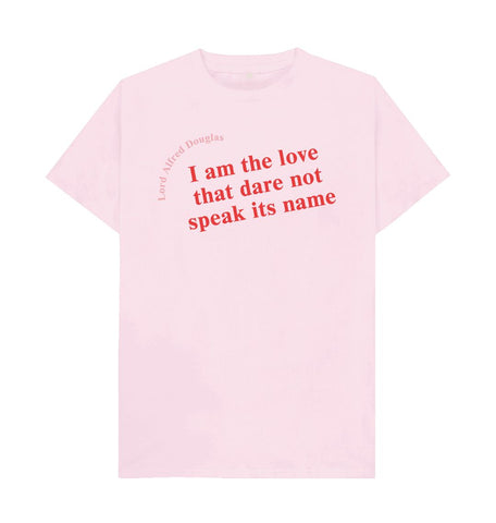 Pink Lord Alfred Douglas Unisex Quote T-Shirt with Red Font