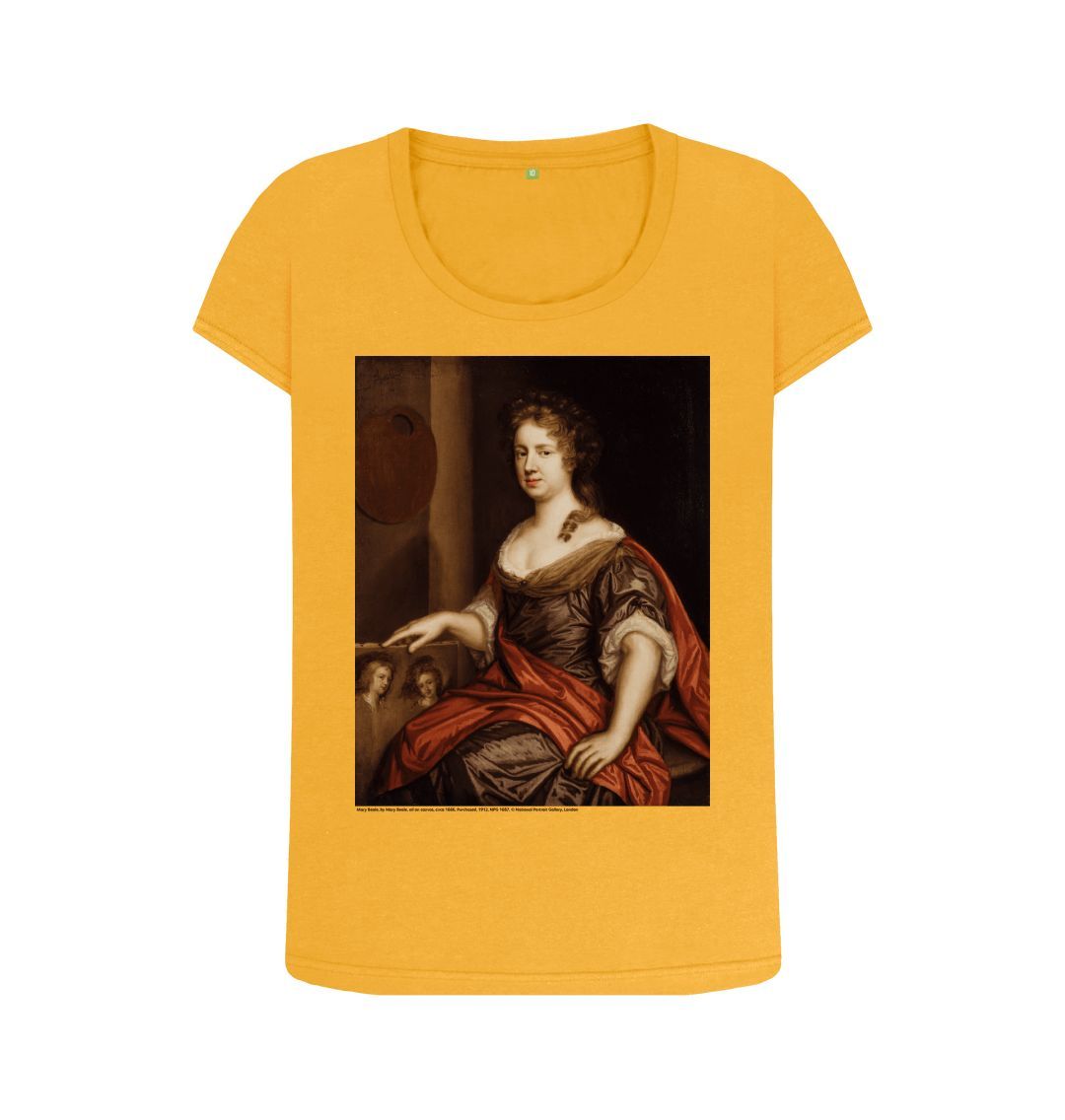 Mustard mary beale women's scoop neck t shirt