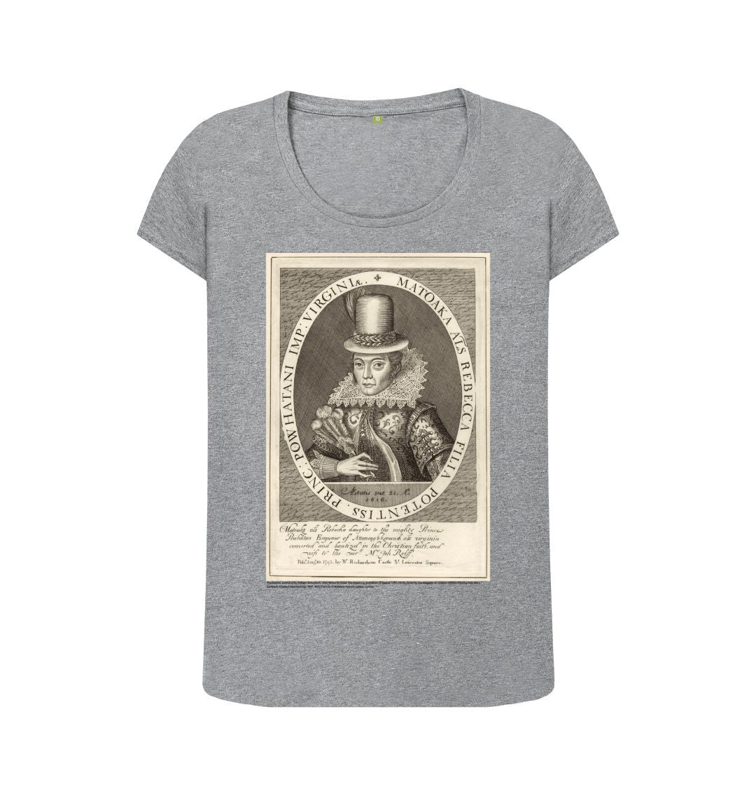Athletic grey pocahontas women's scoop neck t shirt