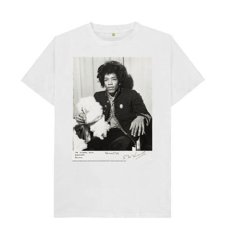 White Jimi Hendrix Unisex Crew Neck T-shirt