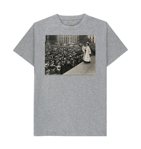 Athletic Grey Emmeline Pankhurst addressing a crowd in Trafalgar Square Unisex t-shirt