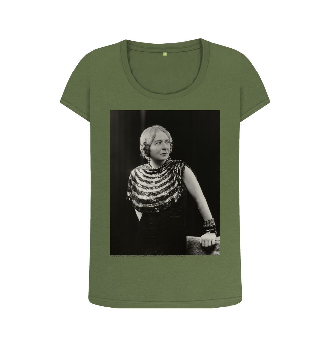 Khaki laura knight women's scoop neck t shirt
