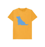 Mustard Hubert Leslie Blue Dog Silhouette Kids T-shirt