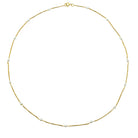 Venus extra slim gold necklace with pearls.