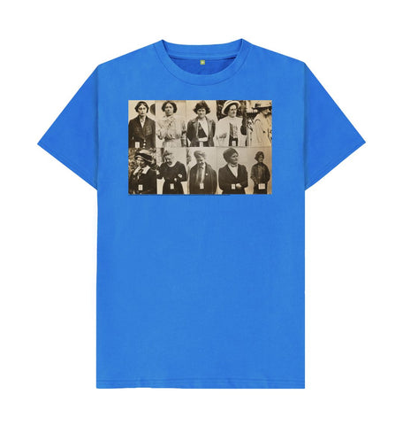 Bright Blue 'Surveillance Photograph of Militant Suffragettes' Unisex T-Shirt