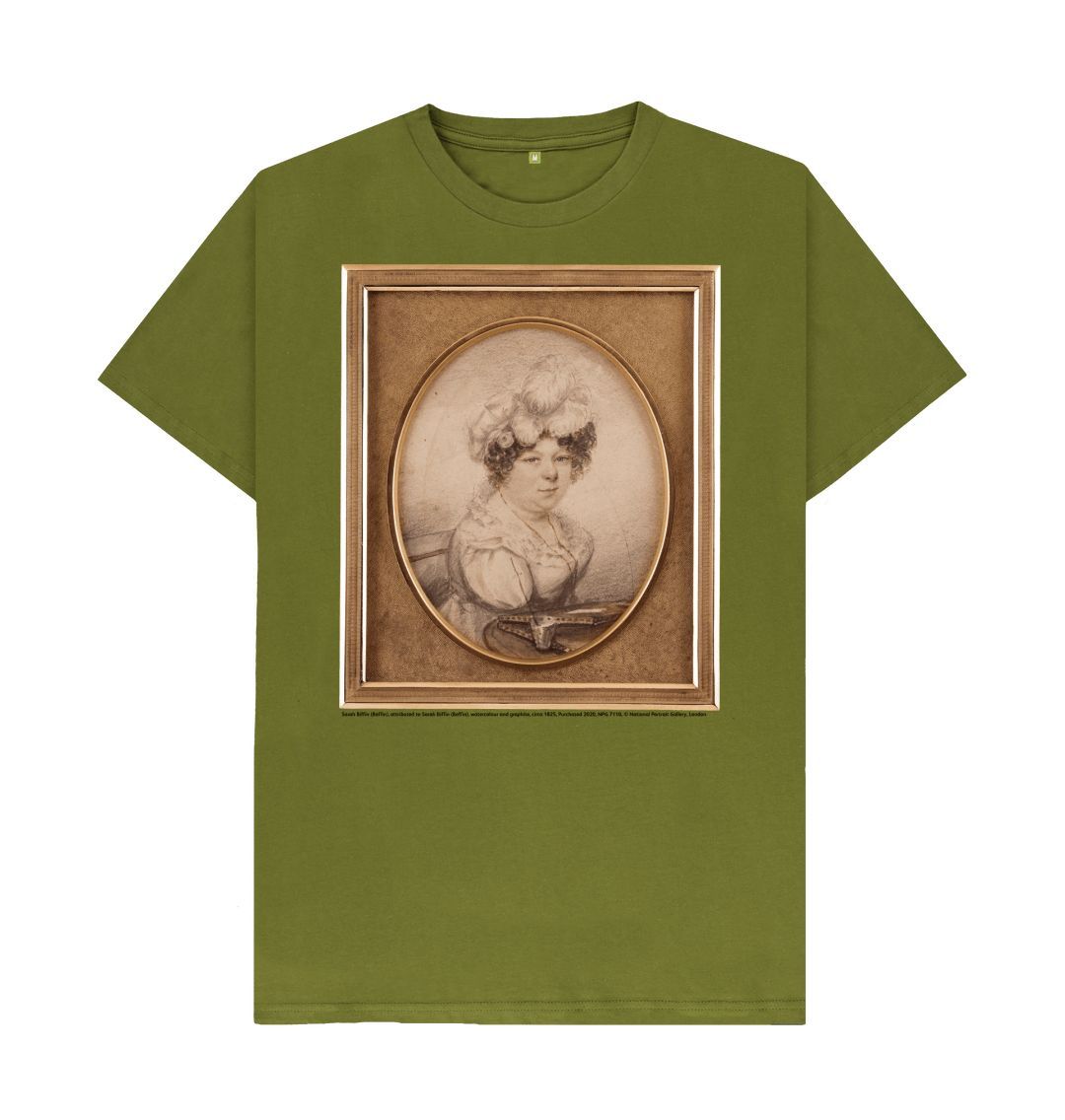 Moss green sarah biffin unisex crew neck t shirt