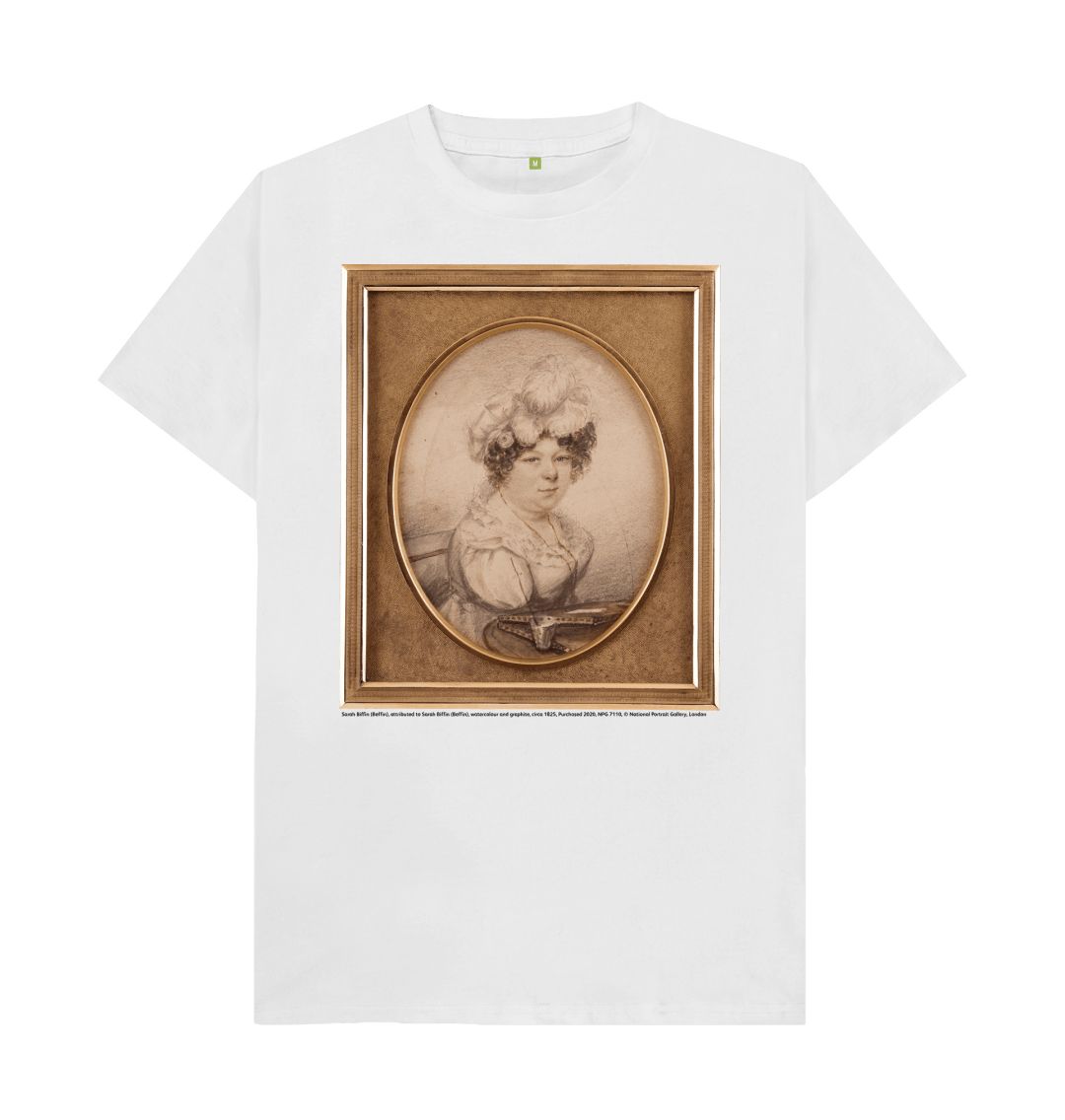 White sarah biffin unisex crew neck t shirt