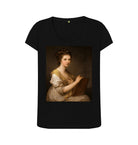 Black Angelica Kauffmann Women's Scoop Neck T-shirt