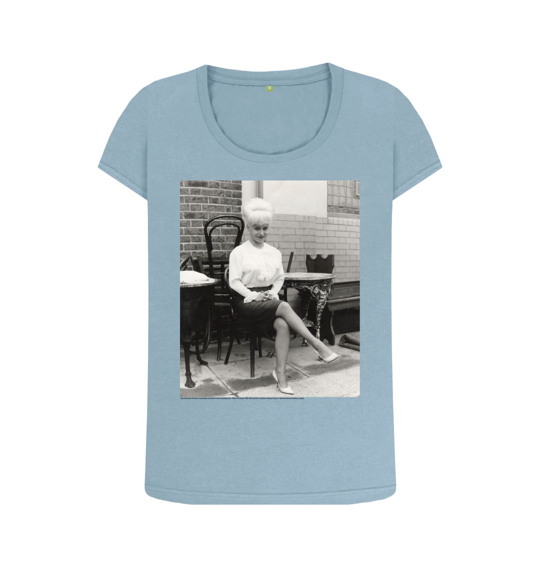 Stone blue dame barbara windsor women's scoop neck t shirt