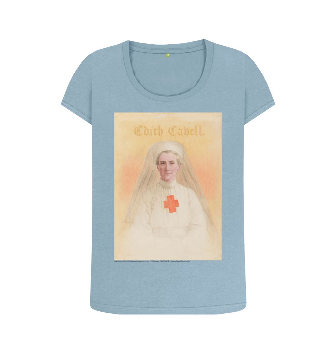 Stone blue edith cavell women's scoop neck t shirt