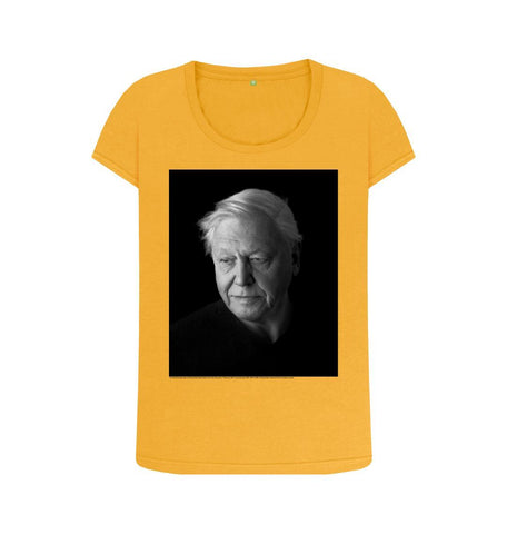 Mustard Sir David Attenborough Women's Scoop Neck T-shirt