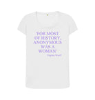 White Virginia Woolf Women's scoop neck quote t-shirt