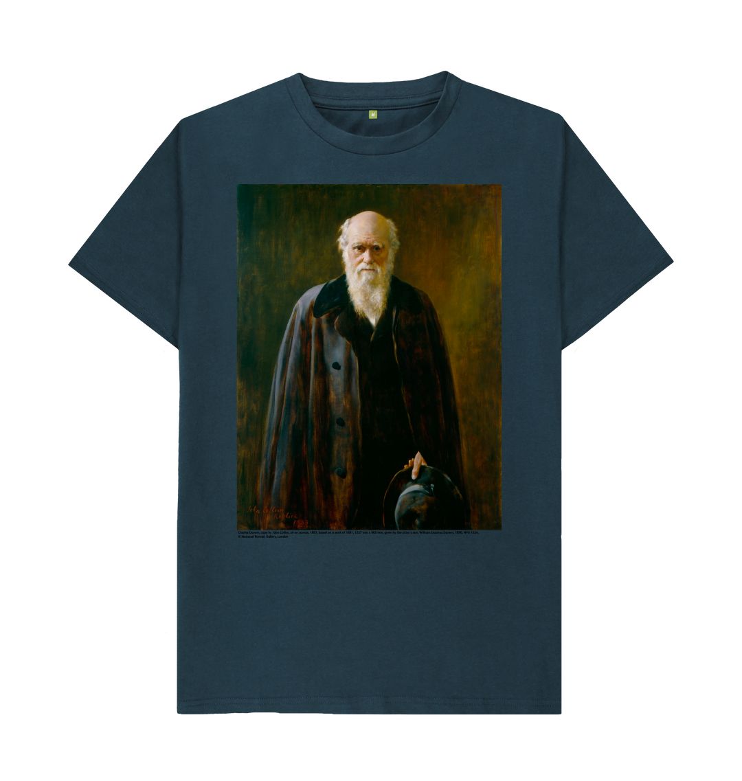 Denim blue charles darwin unisex t shirt