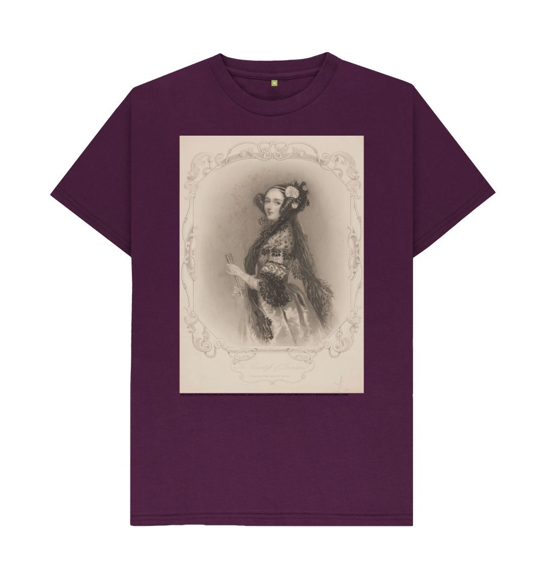 Purple ada lovelace unisex crew neck t shirt