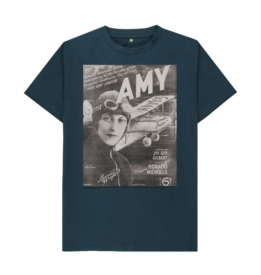 Denim blue amy johnson sheet music cover unisex t shirt