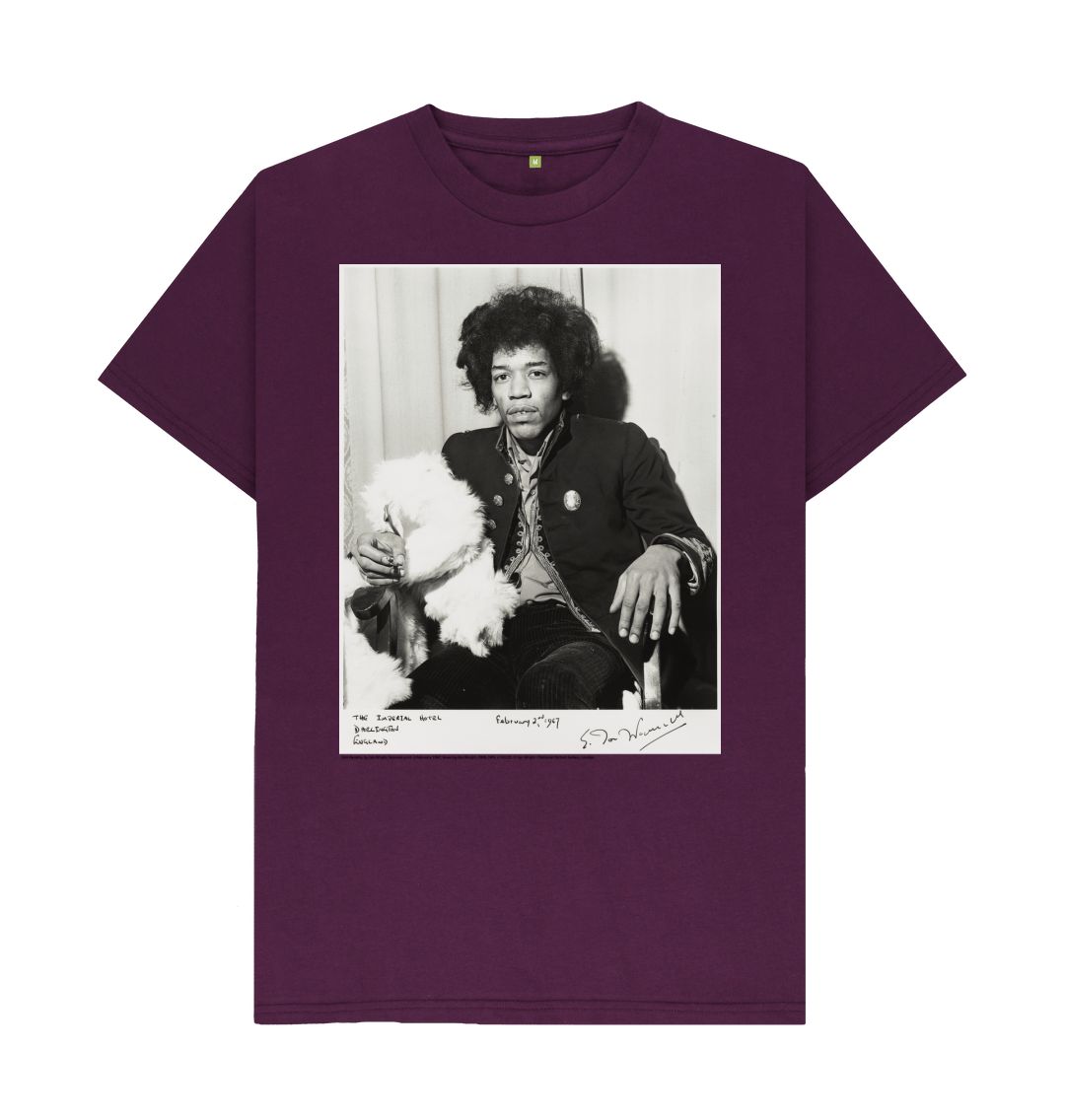 Purple jimi hendrix unisex crew neck t shirt