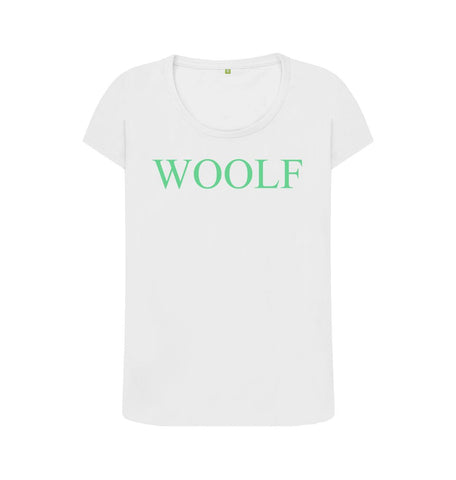 White WOOLF Women's scoop neck t-shirt
