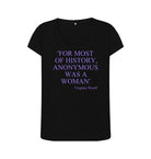 Black Virginia Woolf Women's scoop neck quote t-shirt