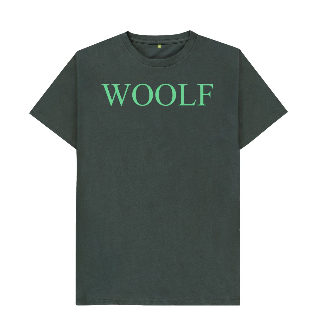 Dark grey woolf men's crew t shirt